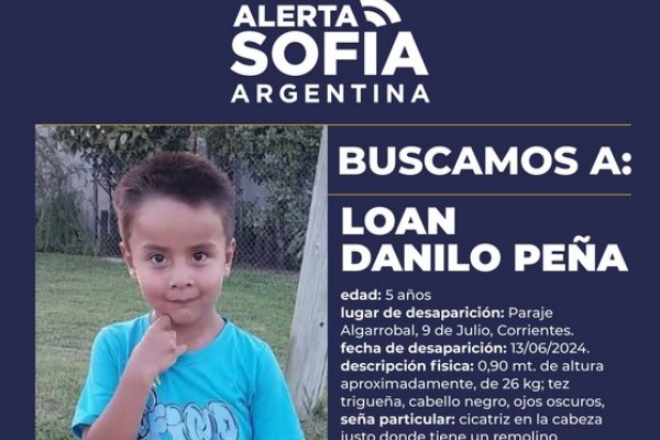 Más de 600 personas participan en la búsqueda de Loan en Corrientes